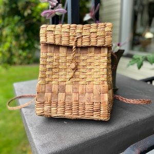 Straw backpack 11X9X4.5